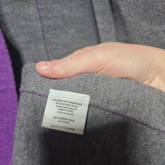 Eileen Fisher Purple Merino Wool Cardigan MP - Picture 4 of 4